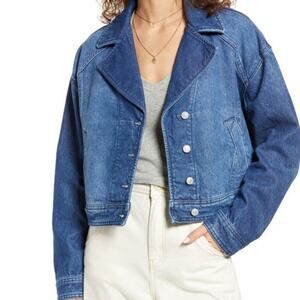 Free People Now or Never Denim Trucker Jacket